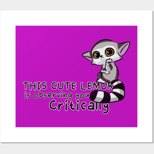 Critical Critter: The Observant Lemur Posters and Art